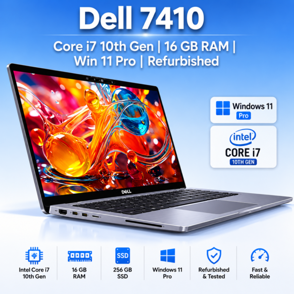 Dell 7410 | Core i7 10th Gen | Touch | 16 GB RAM | Win 11 Pro | Refurbished